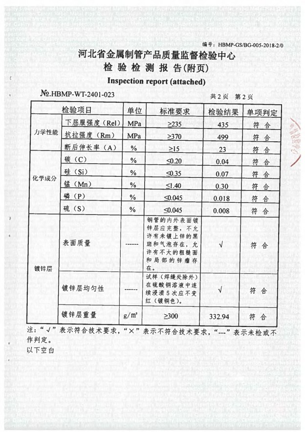 Material List Inspection Report Certificate of Conformity