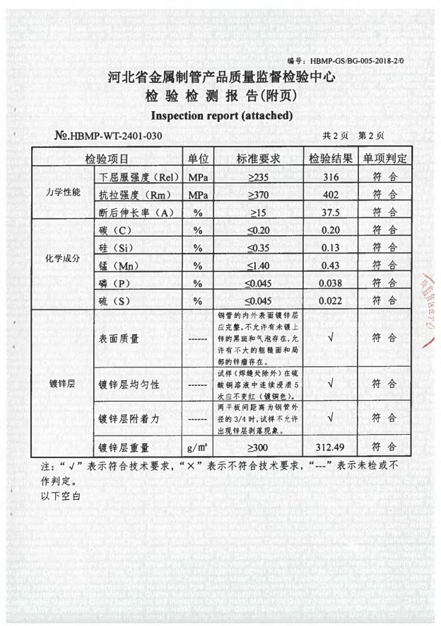 Material List Inspection Report Certificate of Conformity