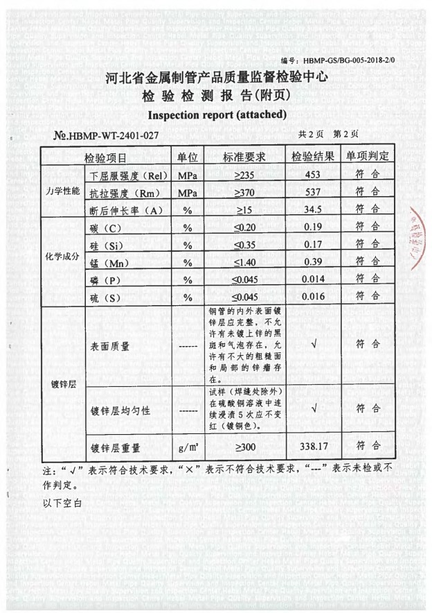 Material List Inspection Report Certificate of Conformity