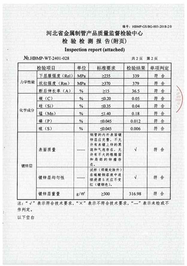Material List Inspection Report Certificate of Conformity