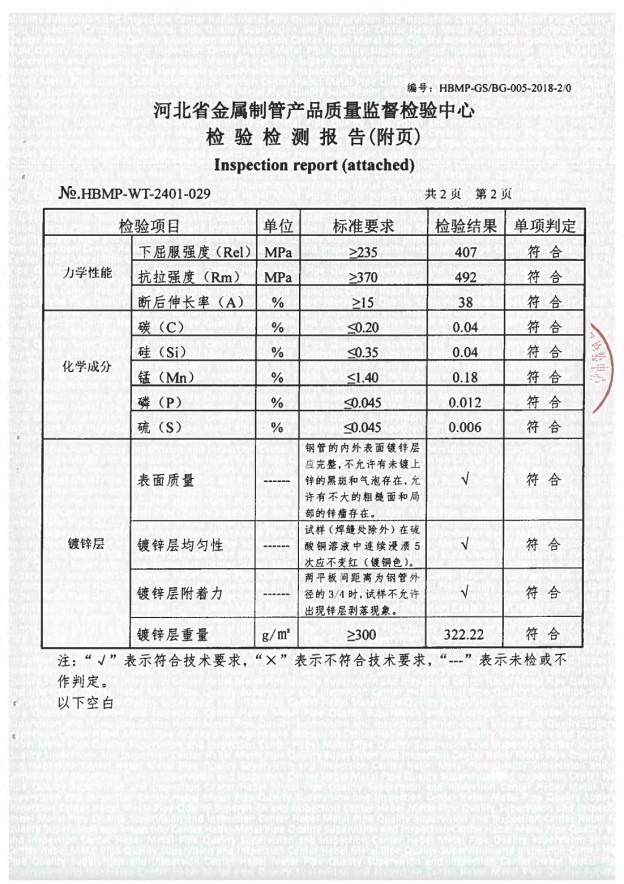 Material List Inspection Report Certificate of Conformity