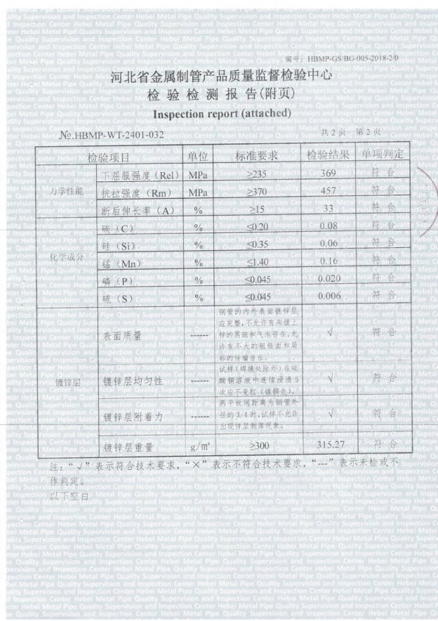 Material List Inspection Report Certificate of Conformity